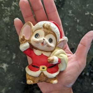 Vtg Christmas Mouse Figurine